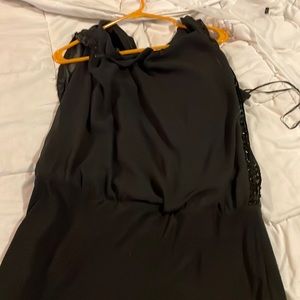 Black sleeveless dress with sequence
